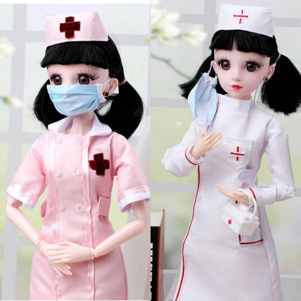 芭比娃娃医生玩偶60cm护士模仿小医生梦想仿真打针儿童过家家听诊器