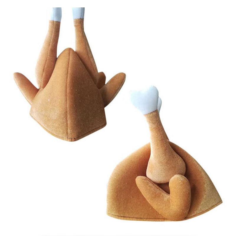 沙雕鸡腿帽子鸡腿帽可爱搞怪圣诞火鸡头套拍照道具食物帽子搞笑表演