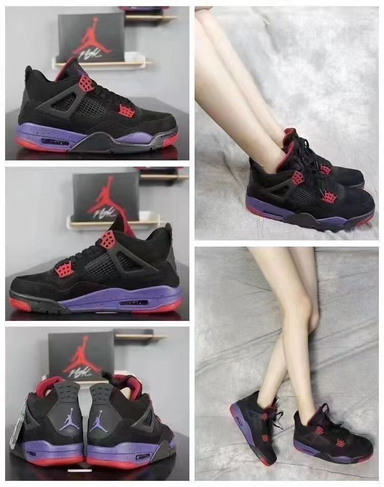 官方旗舰篮球鞋气垫鞋大码aj男女鞋运动鞋气垫黑红雷电电母 aj4小白