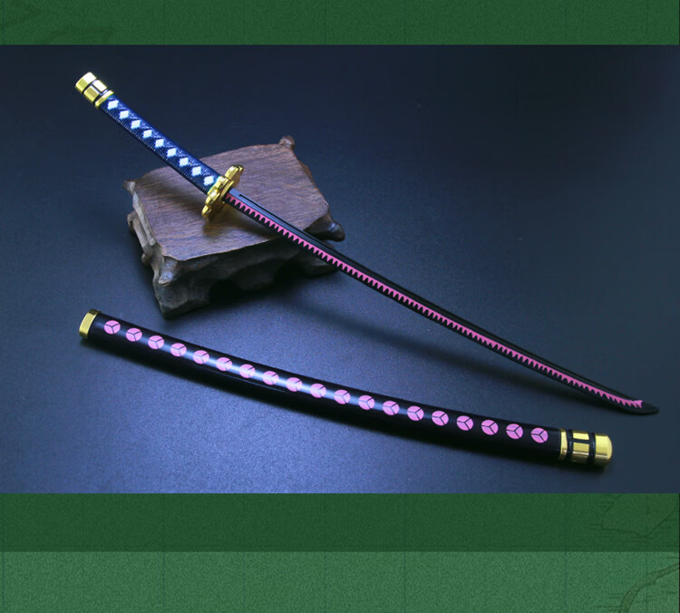 索隆的刀阎魔海贼器黑刀秋水金属模型带鞘刀合金摆件玩具26cm生日礼物