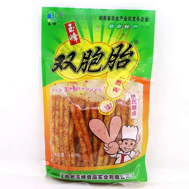 玉峰双胞胎花心棒10包湖南儿时怀旧麻辣香辣零食168克辣条 双胞胎花心