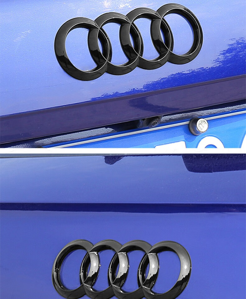 奥迪数字排量装饰标志四驱车标侧面前中网黑色武士发光尾车标改装四驱