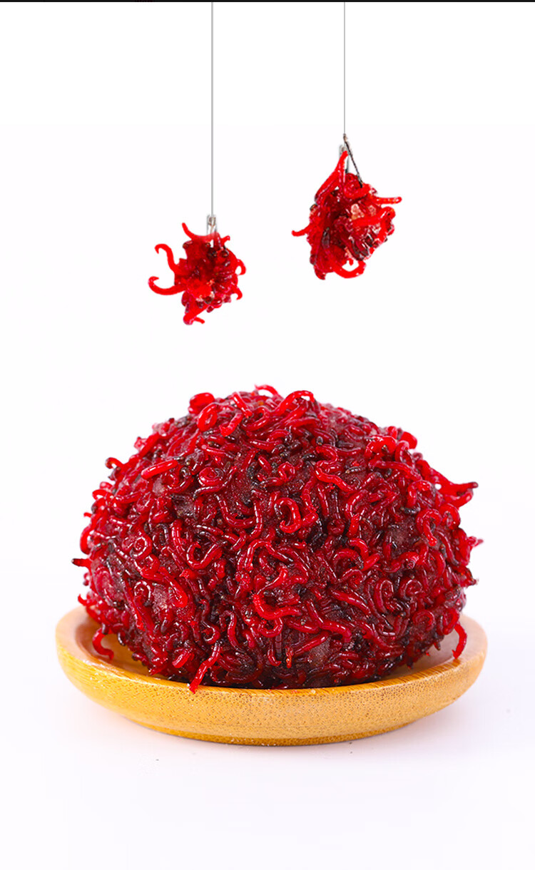 红虫伴侣活饵粘粉野钓冬季鲫鱼饵料虾肉伴侣红虫拉饵虾滑饵红虫胶拍1