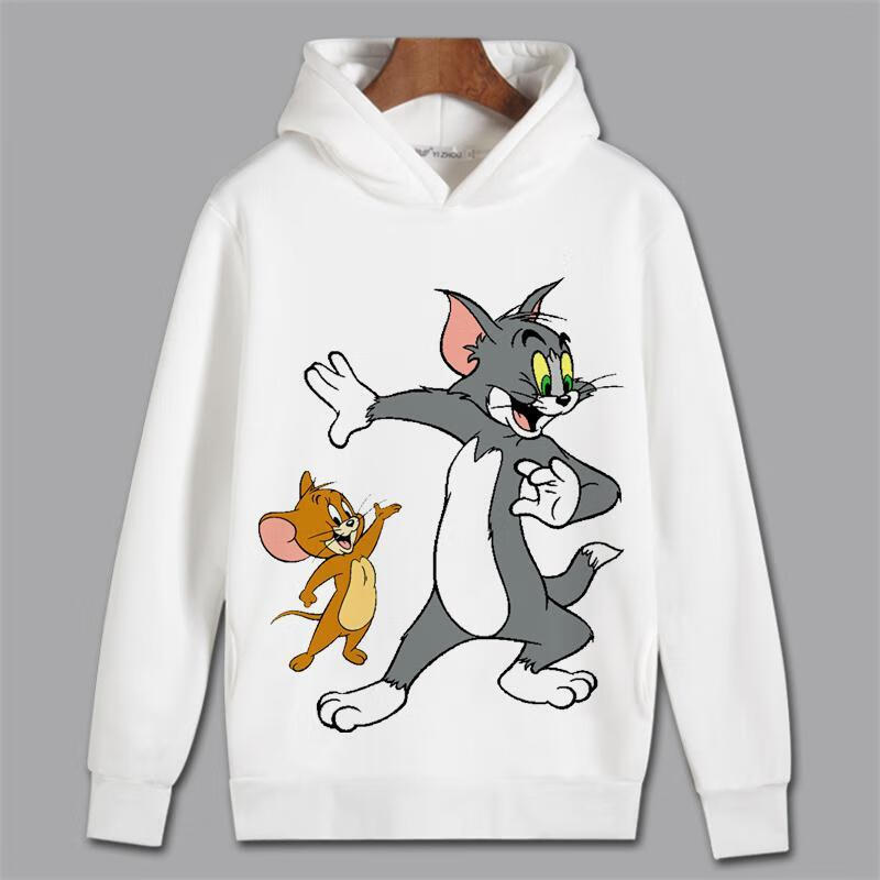 猫和老鼠tom汤姆猫动漫周边连帽加绒套头卫衣情侣装亲子装秋冬季15s