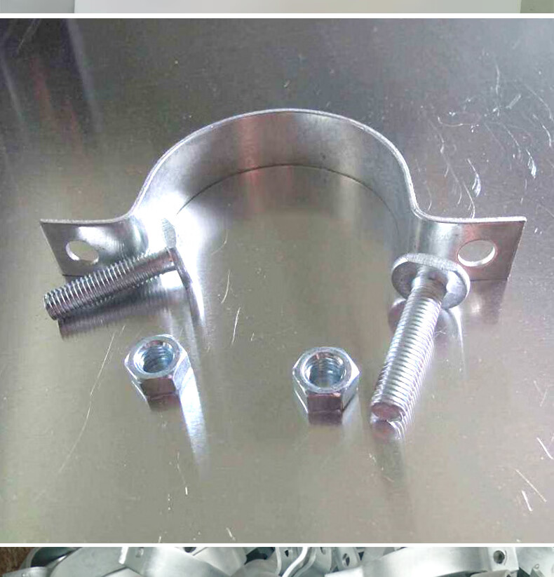 标志牌抱箍配件专用单面双面抱箍交通施工标识牌固定铝槽配件 单面