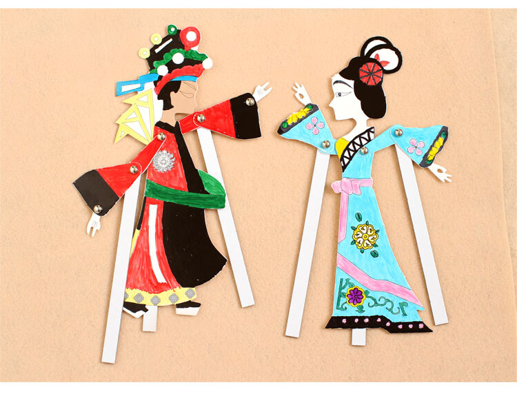 皮影戏材料包道具民族传统手工艺品幼儿园diy制作儿童填色涂色画皮影