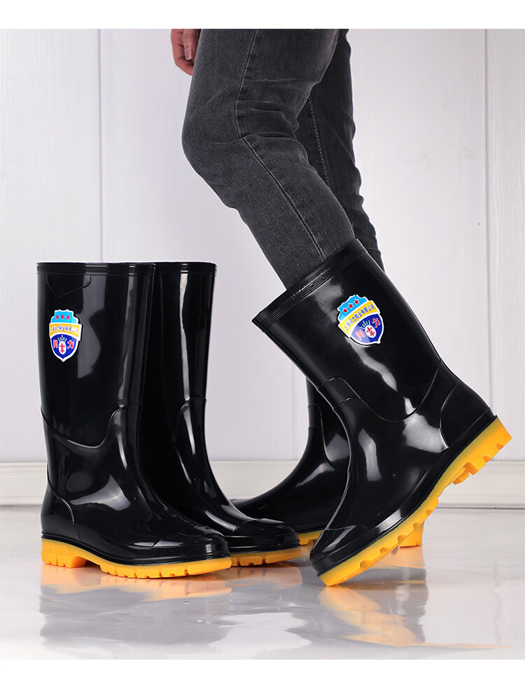 水桶鞋防滑猪场专用特大码雨靴男48大号47加肥水鞋4950高筒胶鞋套加绒
