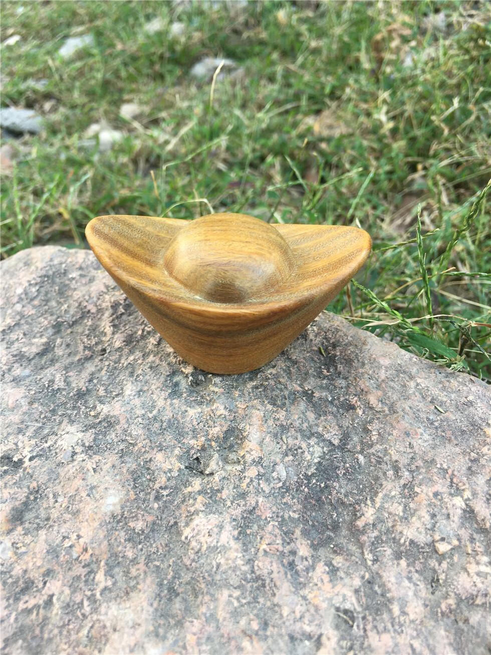 倍喜欢绿檀把件木雕元宝手把件木元宝摆件文玩把玩件手把玩件木质