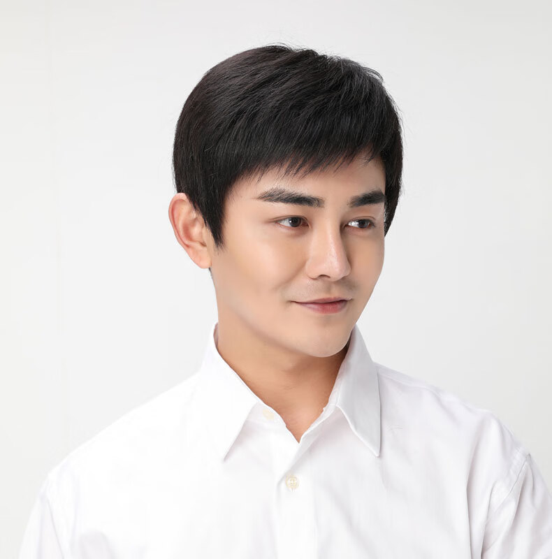 男士假发套青年假发男短发男士帅气中老年假发套全真发毛寸平头自然