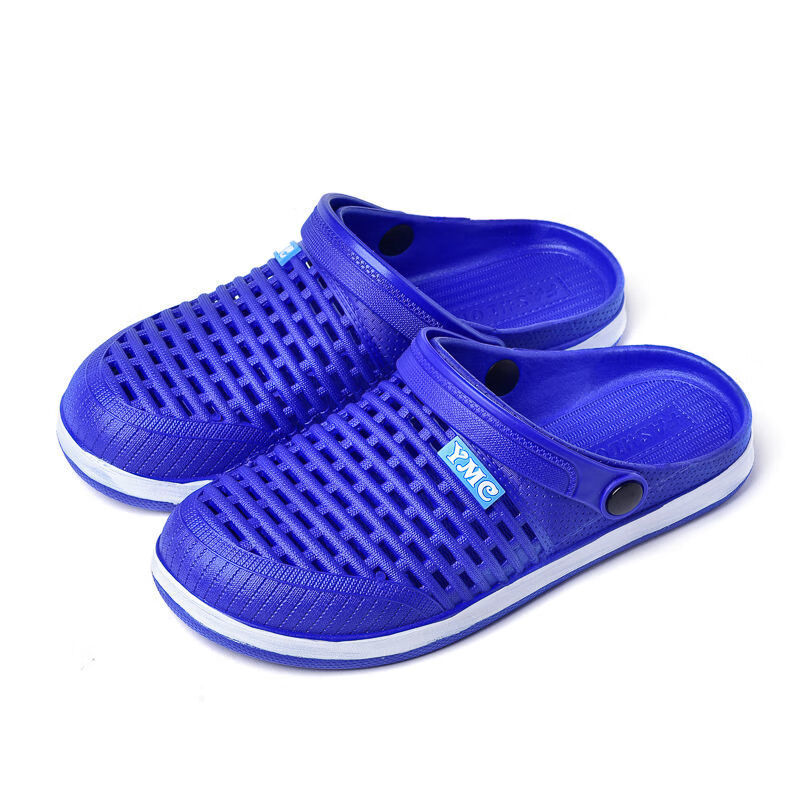 防滑透气包头凉鞋夏天软胶男士外穿洞洞两用凉拖鞋银灰色40偏小一码