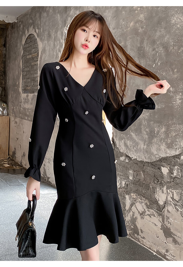 新娘酒红色结婚夏季小个子订婚回门服礼服裙女平时可穿秋冬8278黑色s