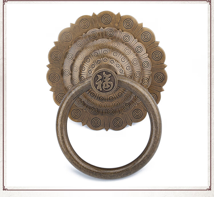 铜门环中式装饰大门拉手铜老式门门环兽头铜拉手狮子头仿古配件 古铜