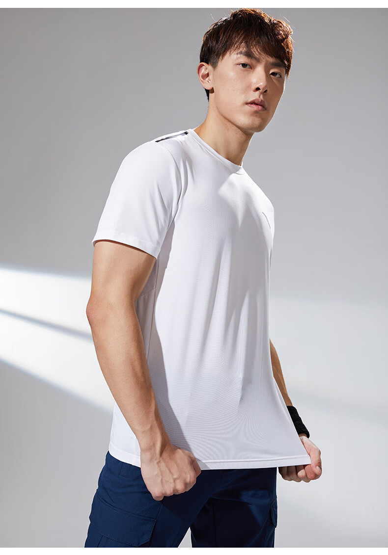 安踏短袖t恤男 综训系列 21新款夏季跑步训练速干短t透气排汗男士短袖