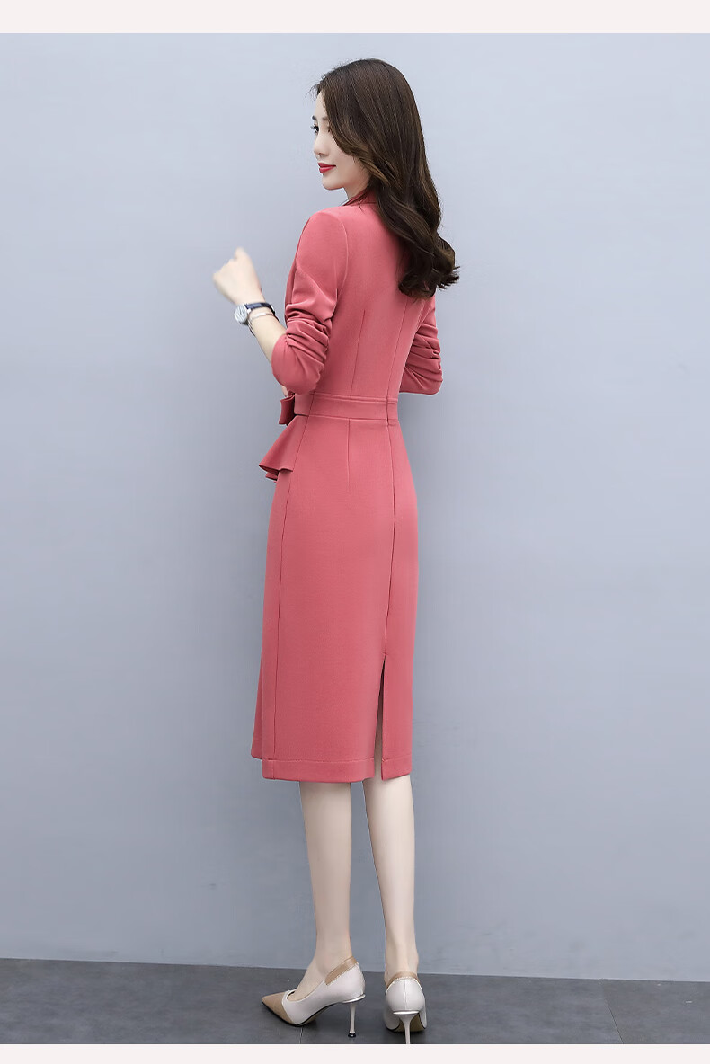 【高品质】春秋连衣裙女长袖2020新款名媛气质修身显瘦包臀假两件套一