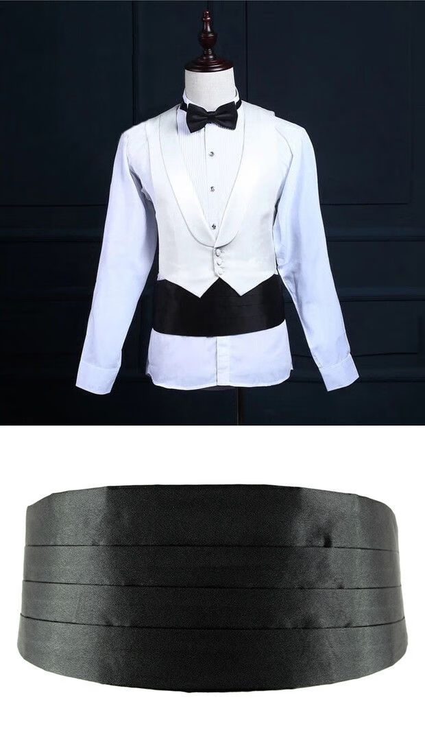 礼服腰封男酒红男士腰封伴新郎西装燕尾服礼服晚会表演腰带白银大红多