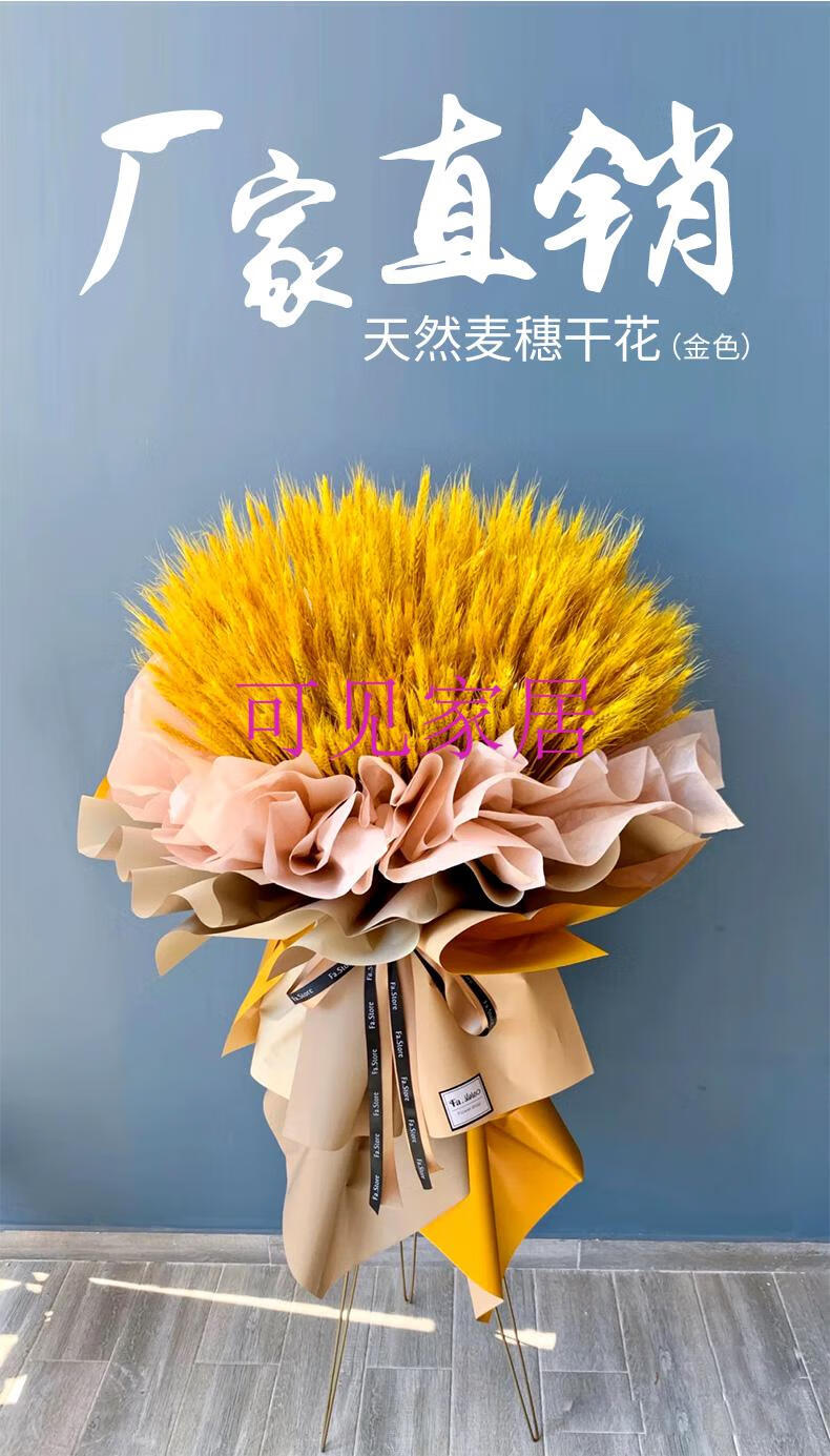 黄金麦穗干花大麦天然干稻穗开业大麦卖花束摆件拍摄道具工厂直发100