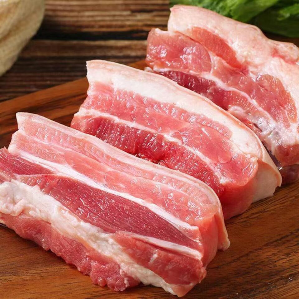 猪肉五花肉带皮新鲜纯三层五花肉康胜谊肉馅3斤