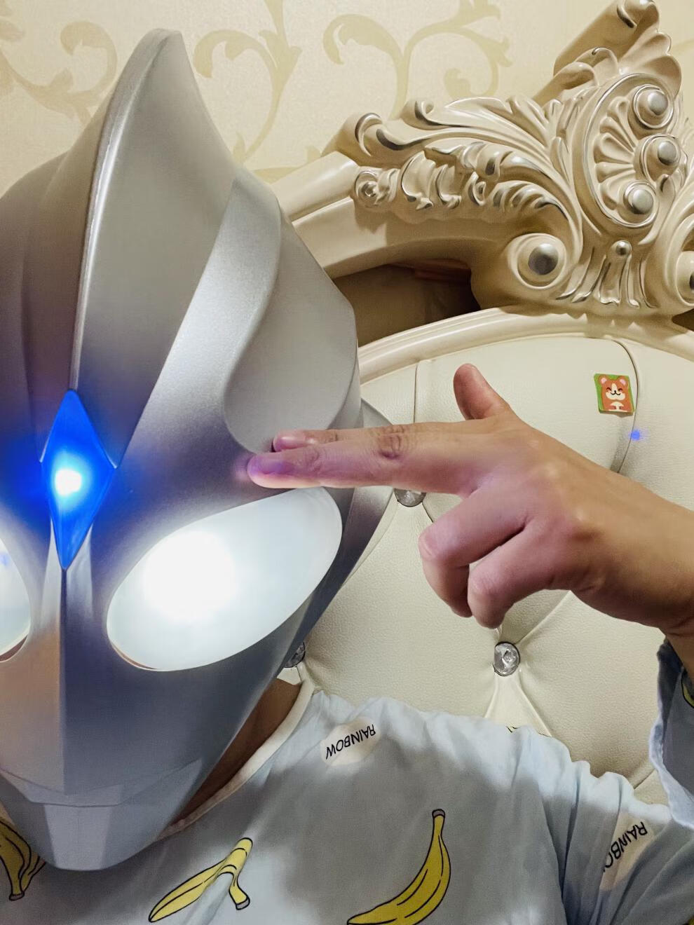 迪加奥特曼头套头盔 迪迦奥特曼cosplay发光面具儿童万圣节搞笑恶搞可