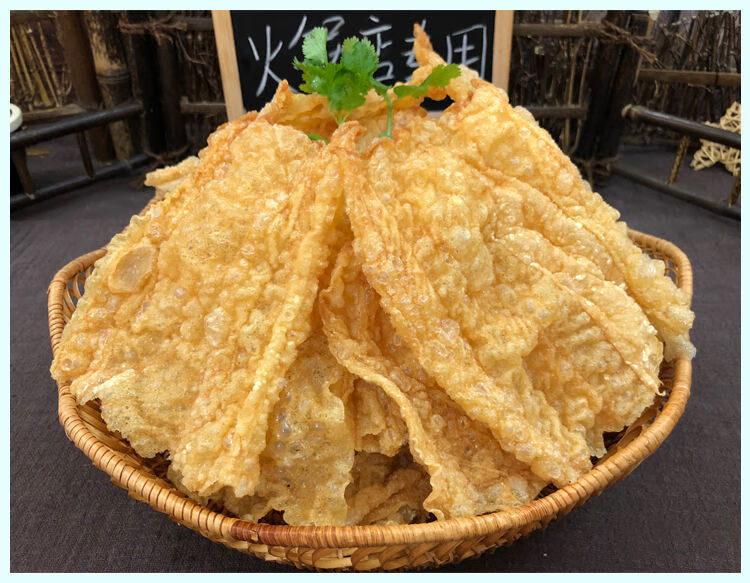 网红火锅配菜油炸腐竹特级新鲜炸豆皮干货柳州螺蛳粉专用炸腐竹炸腐竹