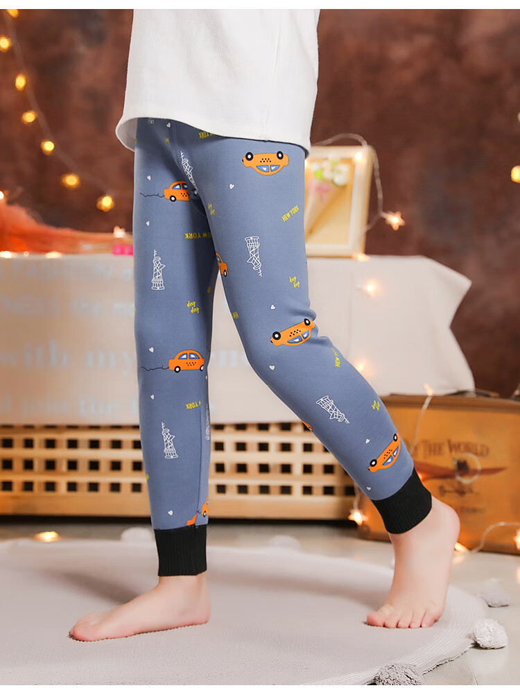 儿童保暖裤男孩儿童保暖裤男童加绒加厚棉毛裤男孩秋冬内穿打底裤中大