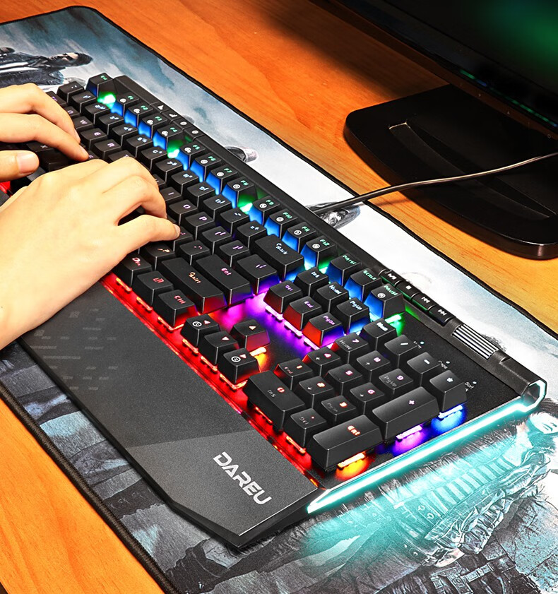 达尔优(dareu)达尔优牧马人真机械键盘ek812黑青茶红银轴电竞游戏专用