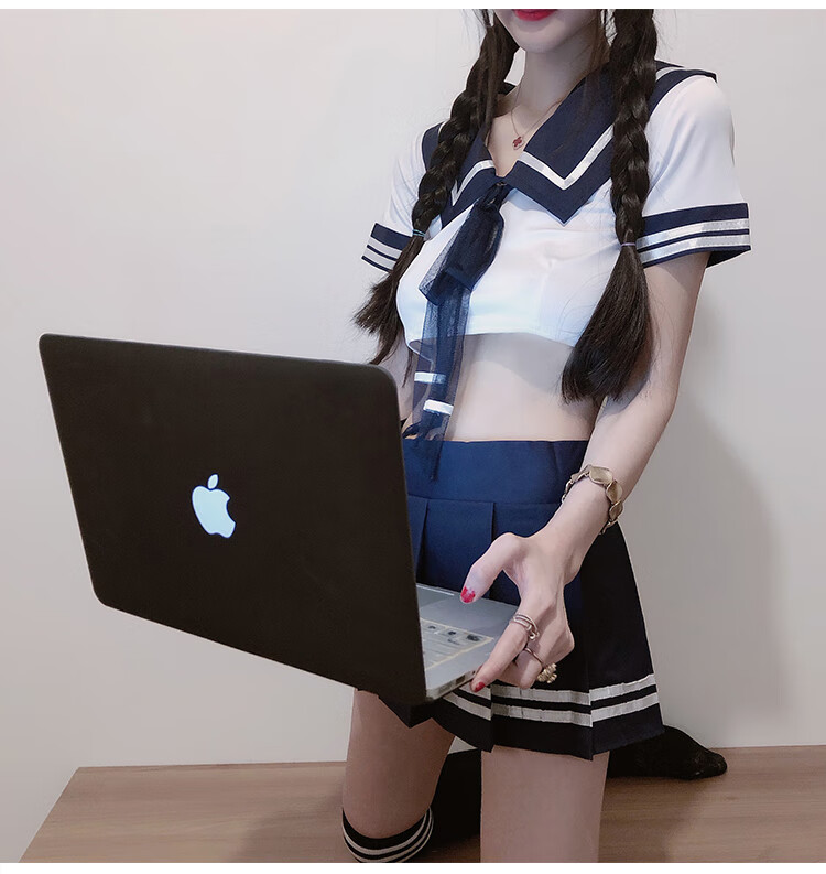 清纯制服套装情趣性感内衣学院风超jk诱惑cosplay大码装 蓝色学生套