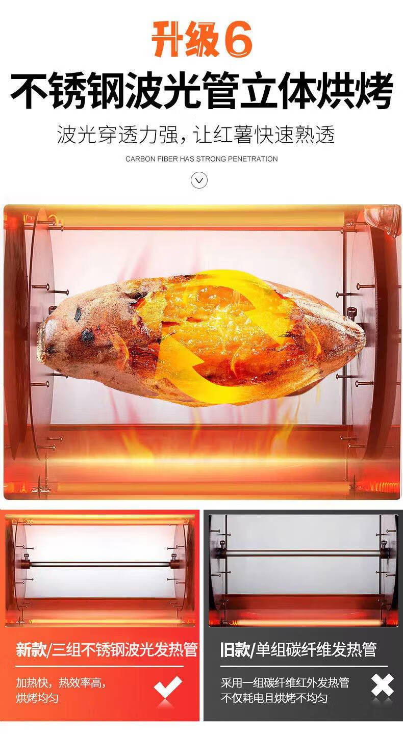 烤地瓜机立式 烤地瓜机电热燃气烤红薯机商用街头流动摆摊燃气全自动