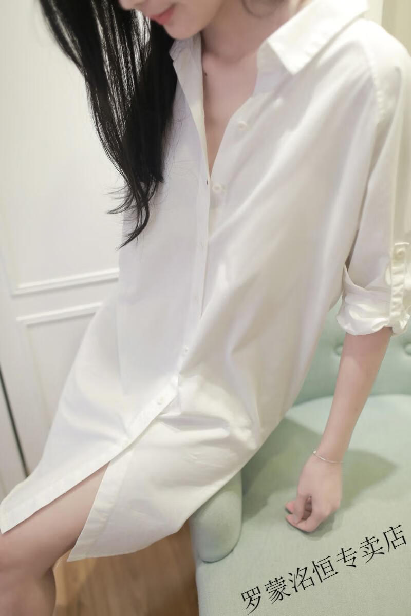 罗蒙特价捡漏时尚气质高档品牌衬衫女夏中长款长袖韩范宽松休闲男朋友