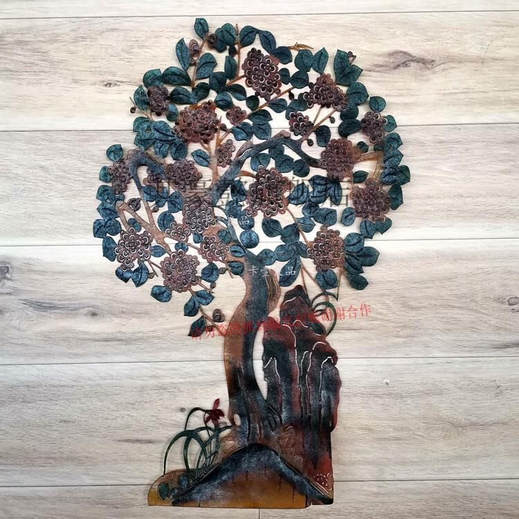 皮影戏表演 画面 布景道具 大树花木50cm 工艺品 做工精细 喜鹊(高约