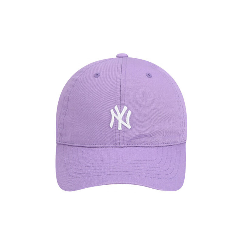 mlb棒球帽 情侣小字母ny帽子 韩版潮流弯檐鸭舌帽91479 紫色/ny f
