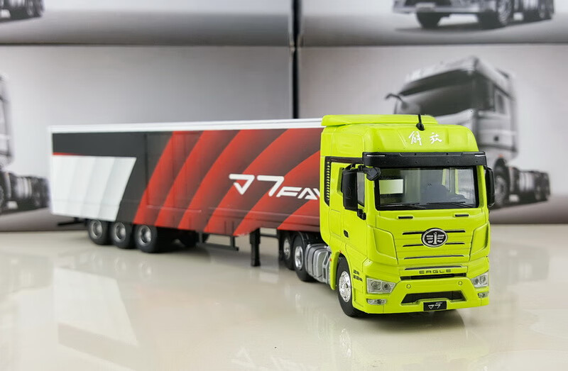 解放j6p牵引车卡车模型1:64一汽解放j7 集装箱货柜一体集卡解放卡车
