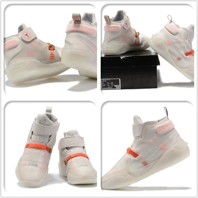 科·比12代白彩虹高帮缓震篮球鞋 米白色 科比12灰桔公司级 40【图片