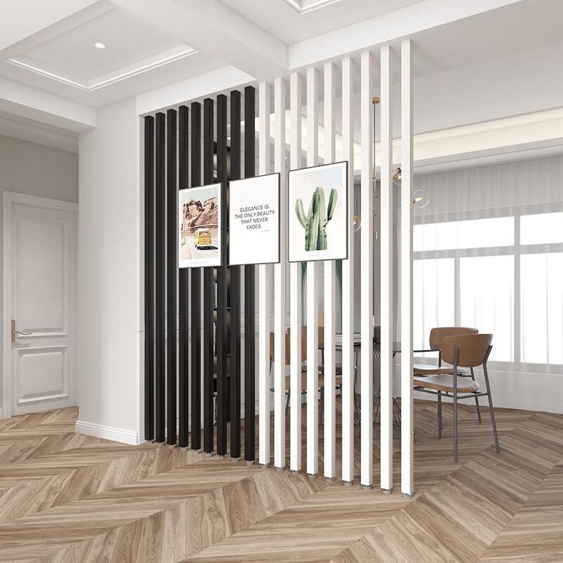 新中式隔断墙家用隔房间分隔玄关轻奢风卧室格栅实木屏风客厅入户隔断