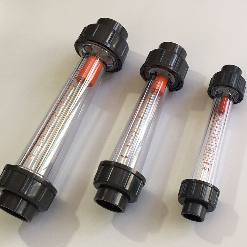 upvc塑料浮子内丝连接短管流量计液体水转子塑料管式流量计dn15内螺纹