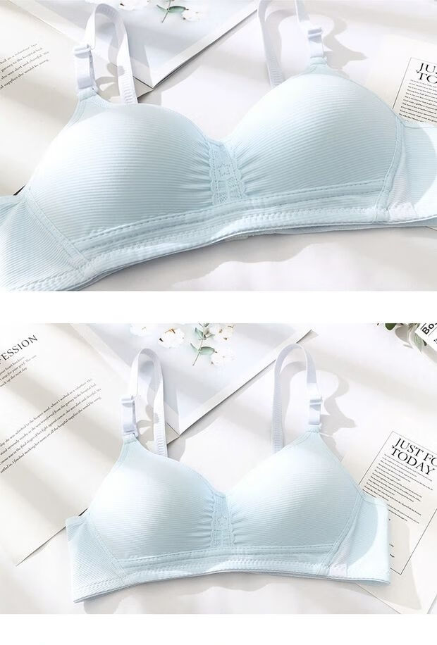 shinokoo少女文胸女高中大学生清纯内衣薄款无钢圈防下垂大胸显胸小