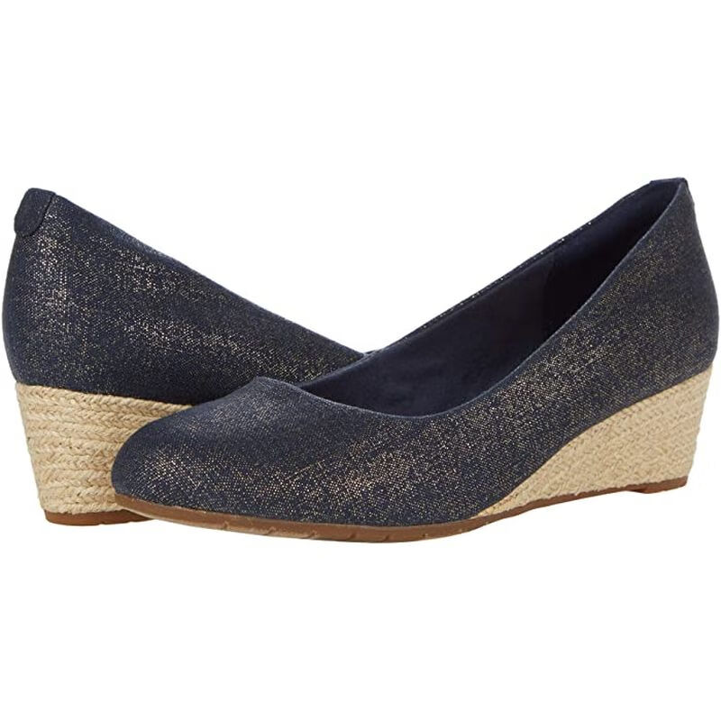 clarks其乐女鞋单鞋春夏简约优雅百搭浅口坡跟高跟一脚蹬套脚navy