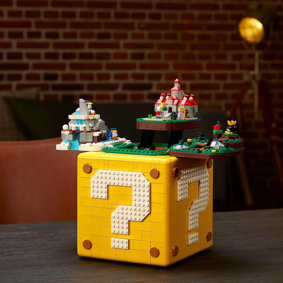 乐高积木 乐高马里奥问号盒子箱子级红白游戏机积木71395积木玩具