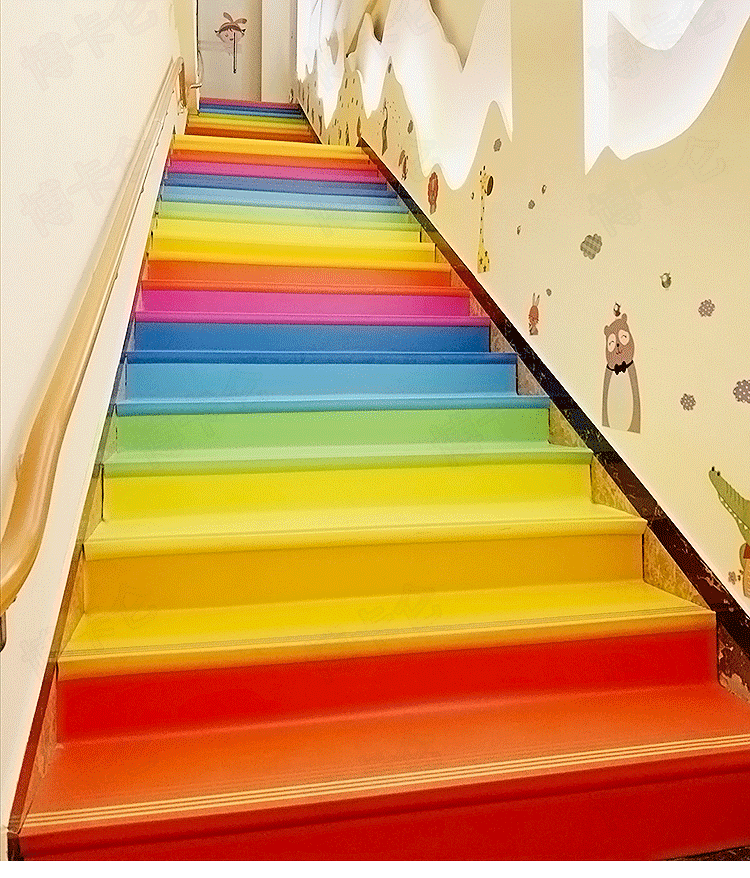 室外台阶防滑垫楼梯踏步垫幼儿园塑胶楼梯踏步板耐磨楼梯地胶台阶贴垫