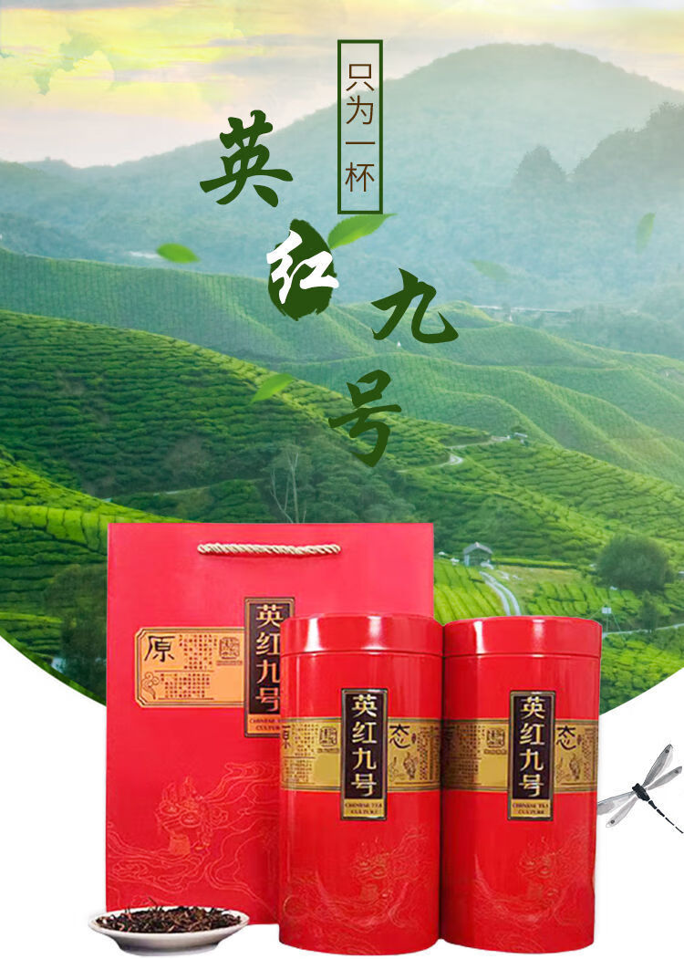 正宗英德红茶特级浓香型英红九号老树茶叶广东特产2021新茶礼盒装125g