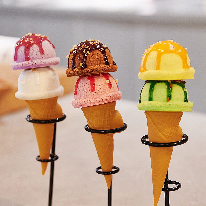 仿真冰淇淋模型假雪糕 冰激凌蛋筒食物摆件拍摄道具店铺橱窗装饰 单头