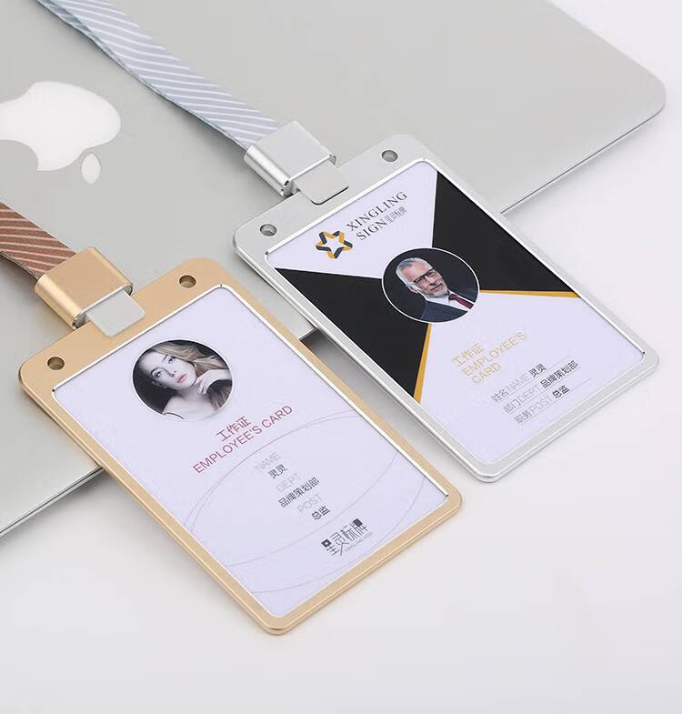 幻工作牌卡套大号大号金属铝合金工作牌工作证工牌卡套挂绳定制员工