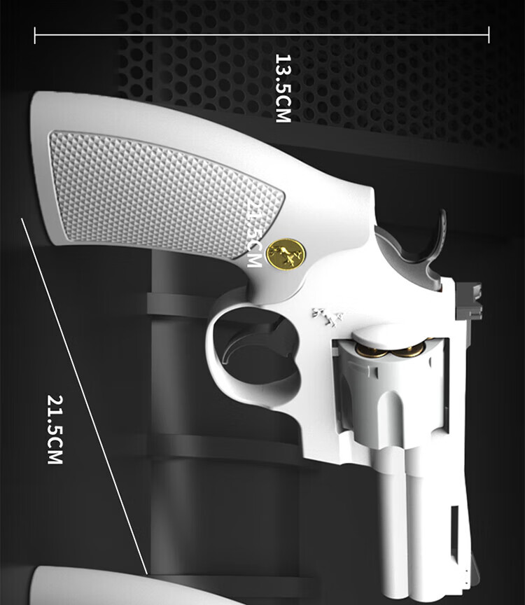 工业双动力连发左轮男孩玩具枪抛壳357半自动成人合金模型 配件:装弹