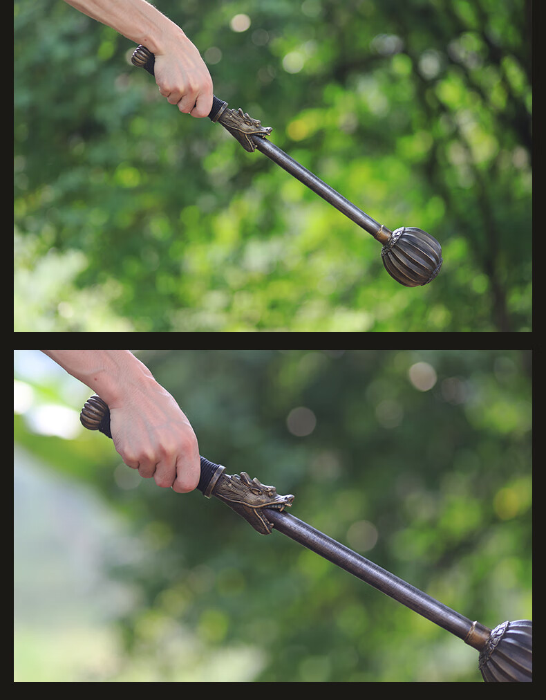 kd 长安十二时辰同款双锤 崔器金瓜铜锤 武术表演训练收藏摆设锤 2只