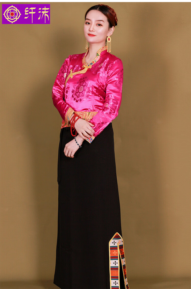 藏族服装女夏天藏装裹裙半身裙臧裙西藏服藏式衬衣锅