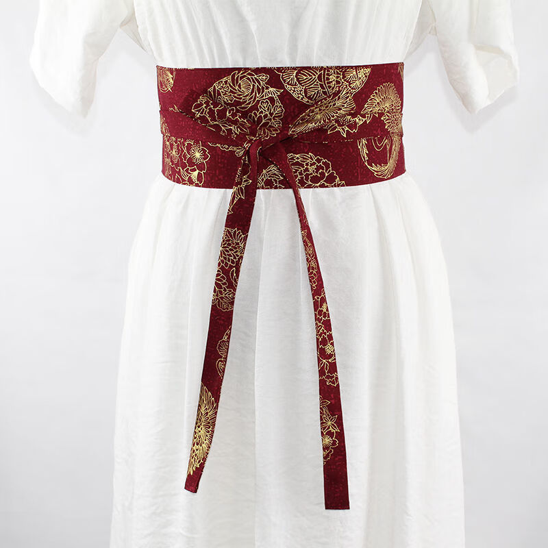 礼服腰封男腰封王国烫金合集1古风汉服和风腰封外带束腰仙鹤黄色宽8