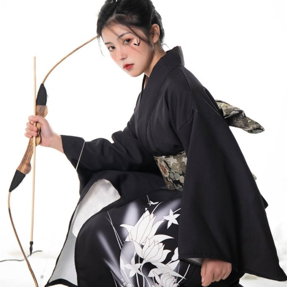 和服女正装和服女正装传统女冬季黑色日式和服改良中国风摄影写真学生