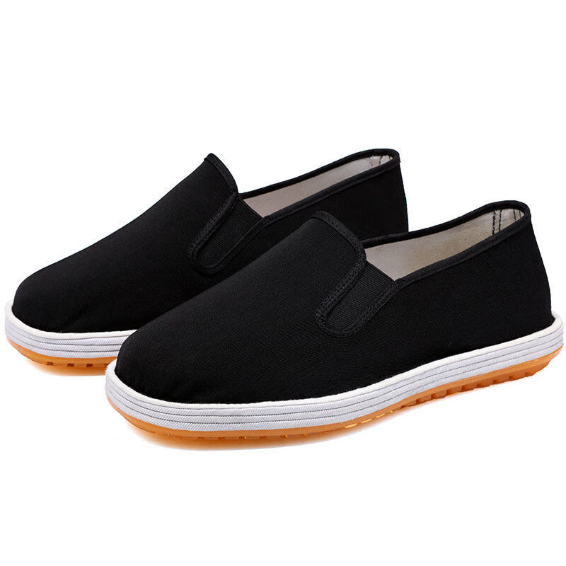 轮胎底布鞋老北京布鞋男春秋季防滑耐磨休闲工作鞋轮胎军版劳动黑布鞋