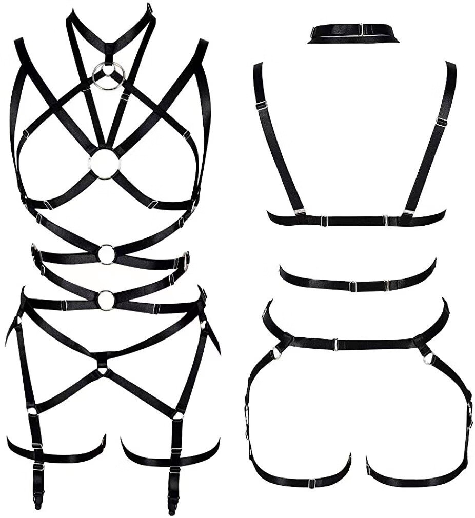 sm内衣捆绑束缚调教玩具用具绑腿绳子合欢女性女用 束缚衣-黑色【图片