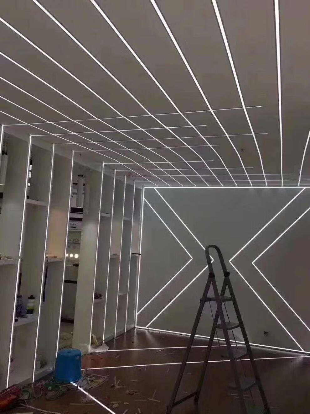 led线型灯线条灯嵌入式灯槽铝槽明装暗装线性灯灯带黑色线形灯条浅