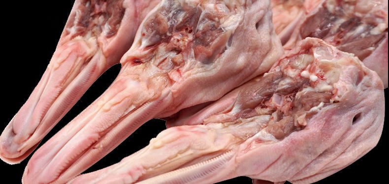 冷冻带舌鸭下颚鸭下巴鸭货卤货食材麻辣4斤 4斤鸭下巴(带鸭舌)